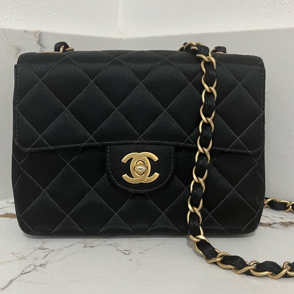 CHANEL Handbags - CHANEL Black and Gold Crossbody Bag